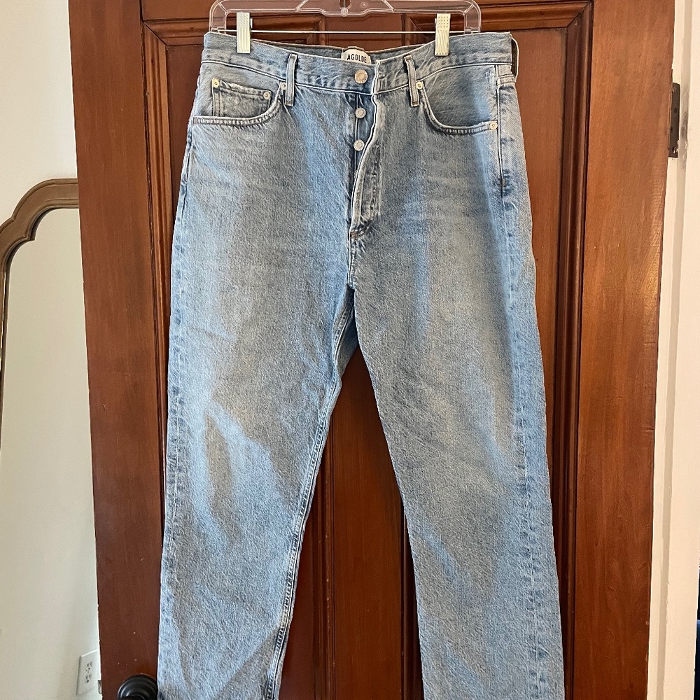 AGOLDE RILEY HIGH RISE STRAIGHT CROP IN BLUR - size 31 (worn once)